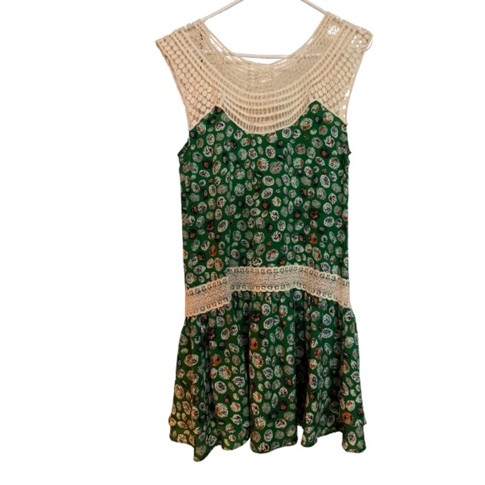 ABS Allen Schwartz Green Floral Mini Dress
